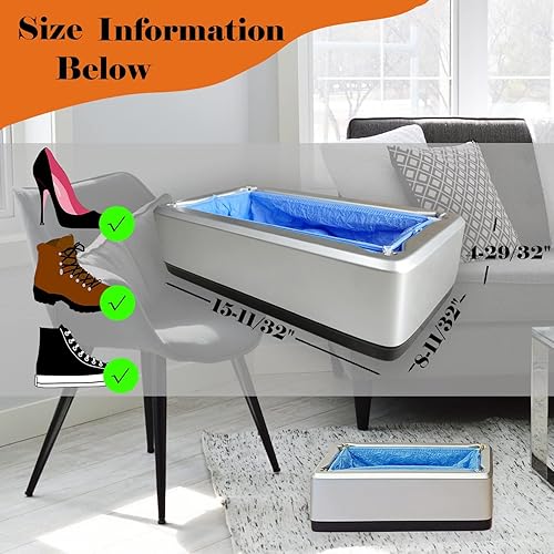 Miniatura 10 de Dispensador de fundas para zapatos, juego automático de cubiertas de zapatos con 100 fundas de plástico impermeables para zapatos, cubiertas