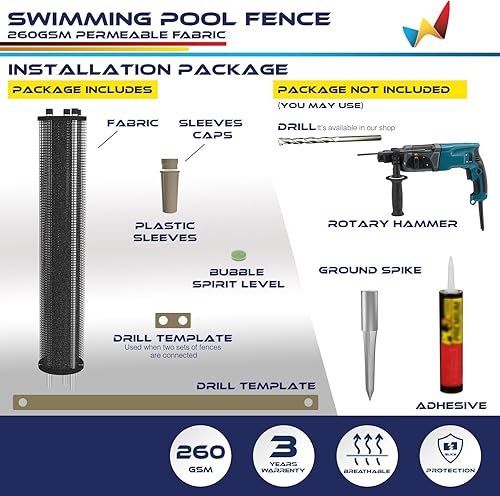 Miniatura 5 de Valla de seguridad para piscinas enterradas, valla de seguridad desmontable con mangas de postes, panel de valla de patio de la cubierta del jardín