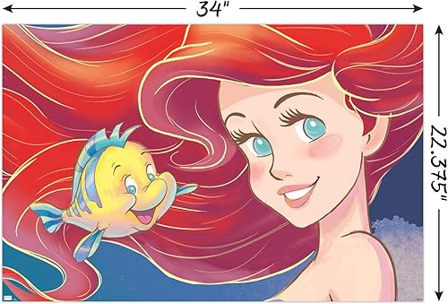 Miniatura 3 de Trends International Disney - Póster de pared con diseño de La Sirenita Ariel, 34 pulgadas de largo x 22.4 pulgadas, versión sin marco