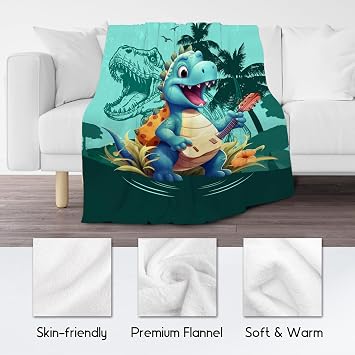 Dinosaur Blanket for Boys, Dinosaur Gifts for Kids Child, 40x50 Animal Blankets for Son Daughter, Girls Throw for Couch Sofa Chair, Soft Fuzzy Plush Throw Boys Home Decor