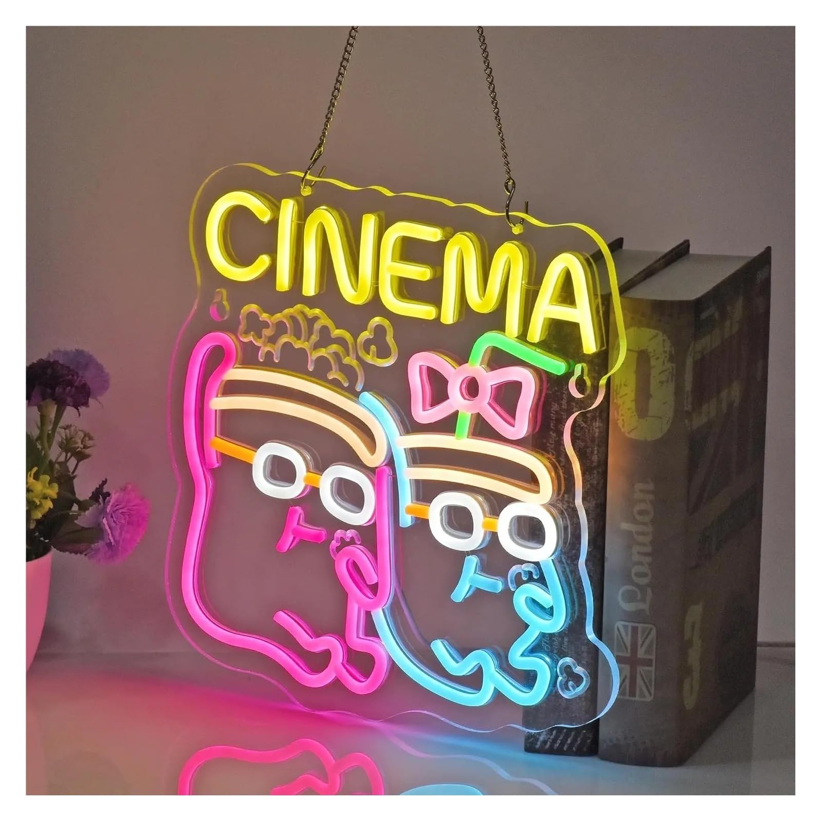 XENITE Luci al Neon Da Parete Luce LED Dimmerabile USB Per Insegna Al Neon Cinemaper Decorazioni Commerciali E Home Theater Per Film, Camera Da Letto 33X32cm