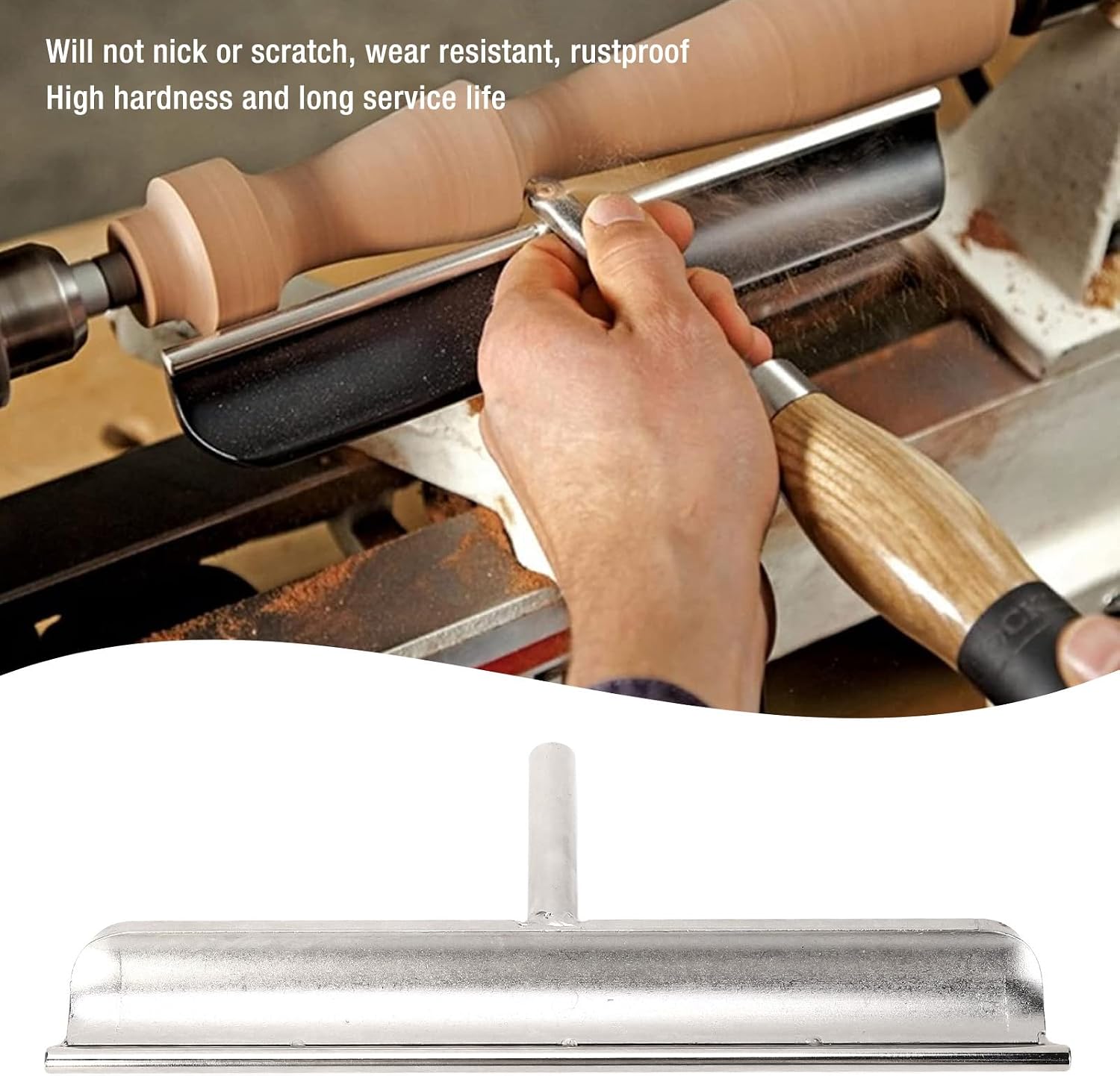 12 Inch Lathe Tool Rest, 5/8 Inch Post Alloy Steel T Type Wood Lathe Tools Rest, Wood Lathe Turning Accessories for Woodworking Wood Turning Lathe Turning Tool Rest, Silver