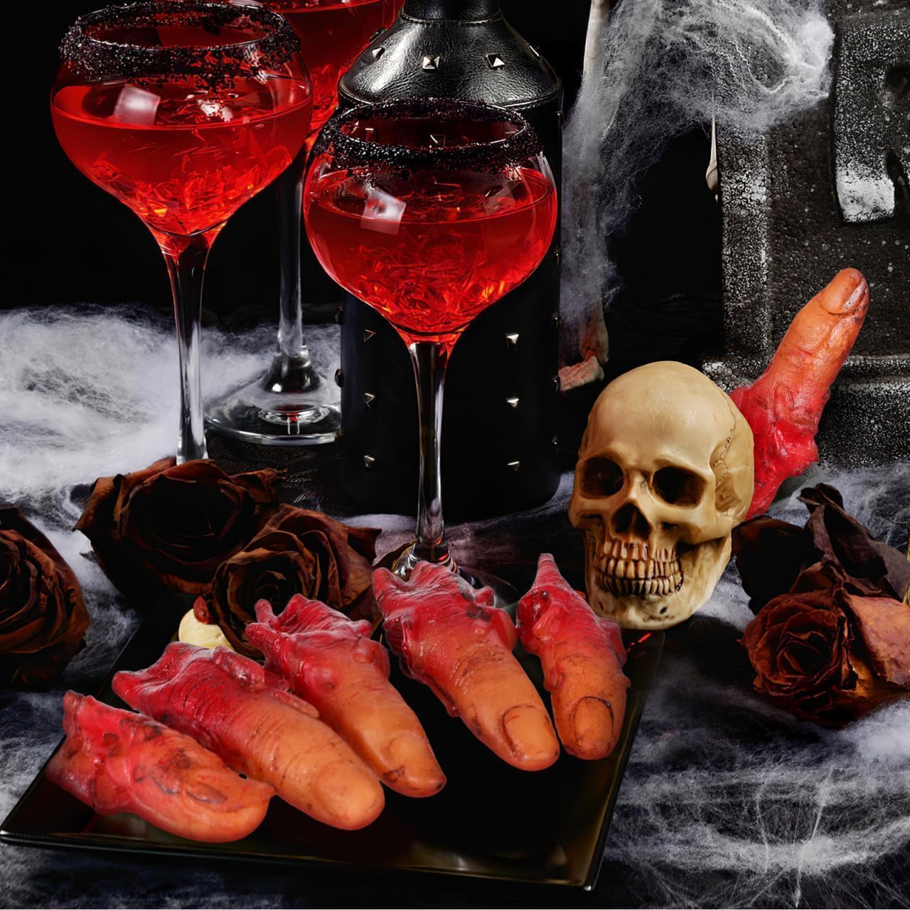 Halloween Bloody Finger Props 5pcs Creepy Realistic Fake Fingers Bloody Halloween Decora