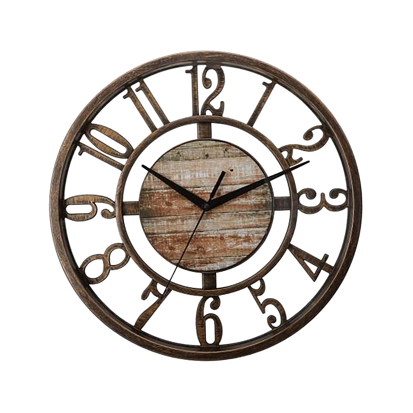 Horloge murale silencieuse pour salle de classe et grand salon familial chaleureux