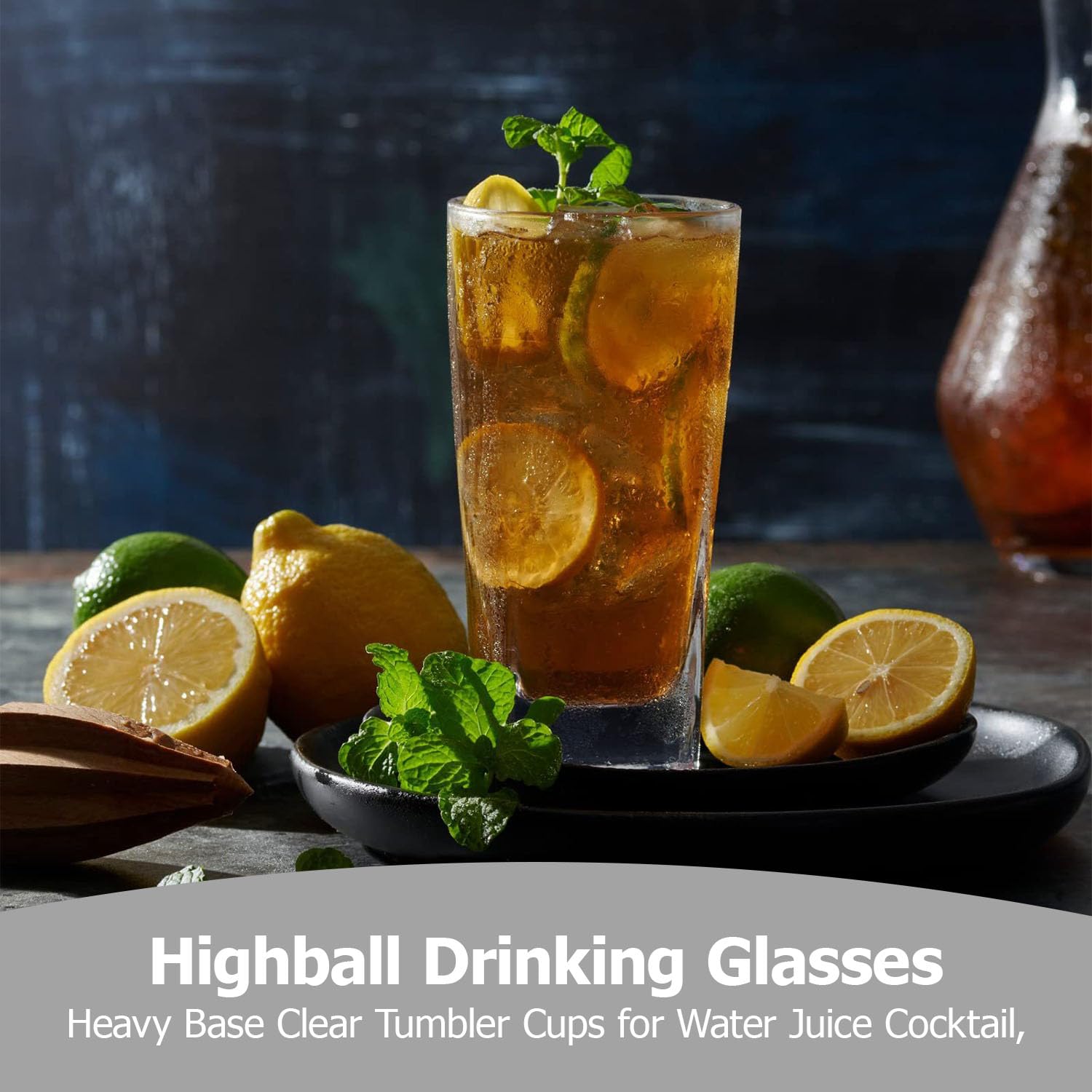 Kwadratowe szklanki do Highball 330 ml, przezroczyste, wysokie szklanki do picia, nowoczesne, do wody, koktajli, mojito i codziennego użytku