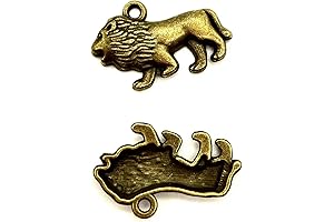 Lion Charms for Jewelry Making - 30PC Antique Bronze Animal Pendants
