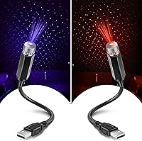 Hortsun 2-Pack USB Star Projector Night Lights - Adjustable Car Roof Starry Sky, Romantic Bedroom Party Decor