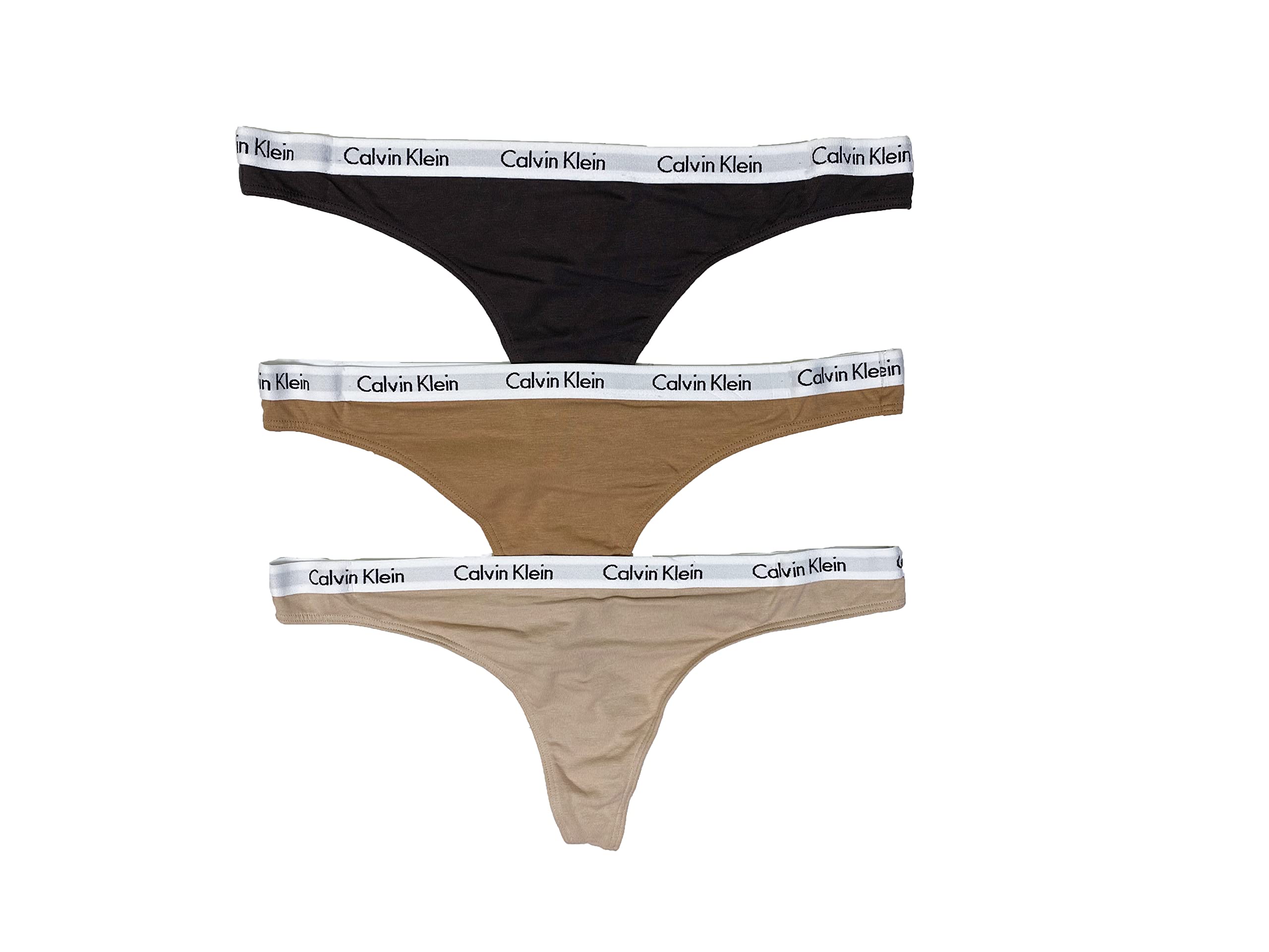 Calvin Klein Women s Carousel Cotton Thongs 3 Pack B QP1259-203 N Medium