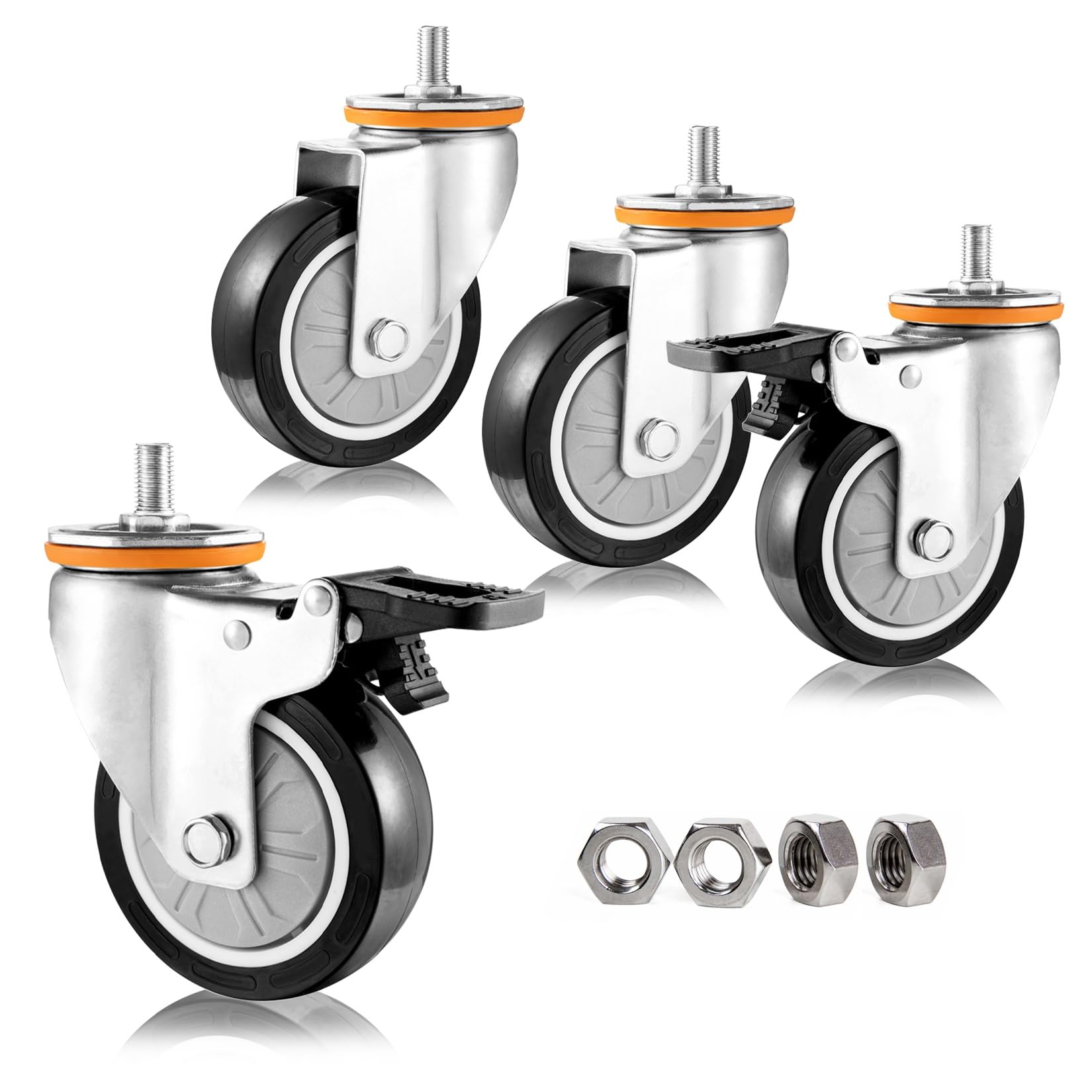 Amazon.co.jp: 63 75 100 125 Mm 自在キャスター 4個セット M8 M10 M12