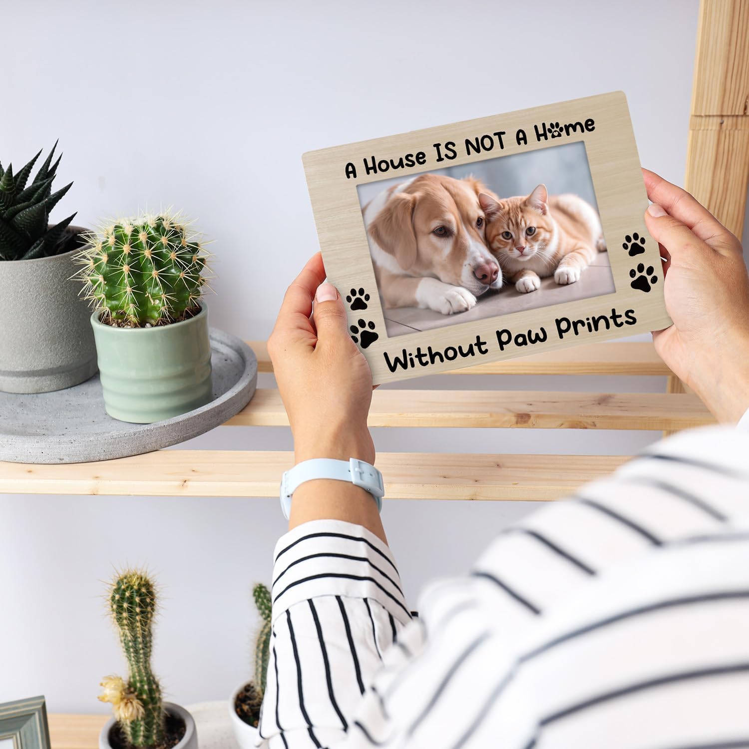 Pet Picture Frame, Dog Photo Frame for Pet Owner Dogs Lovers, New Puppy Gifts Dog Mom Gifts 4x6 Wood Photo Frame, Home Bedroom Office Shelf Table Decor -008 - Image 3
