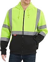 Vista 31 de ProtectX Class 3 High Visibility Safety Sweatshirt for Men, Reflective Hoodie with Large Pocket for Construction & Work
