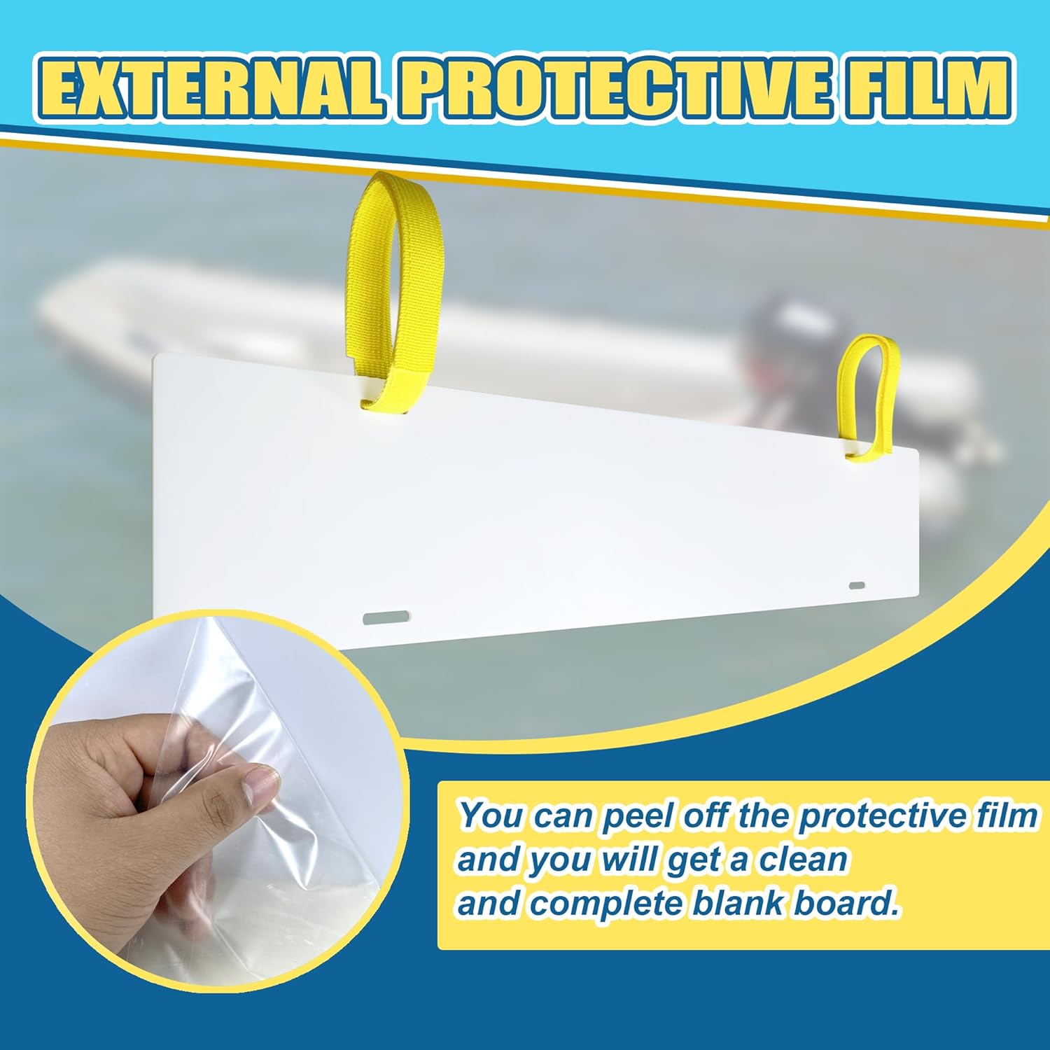 Registration Sticker Plate, 2 pcs Boat Registration Plate, Boat Registration Number Blank Board for Inflatable Dinghy