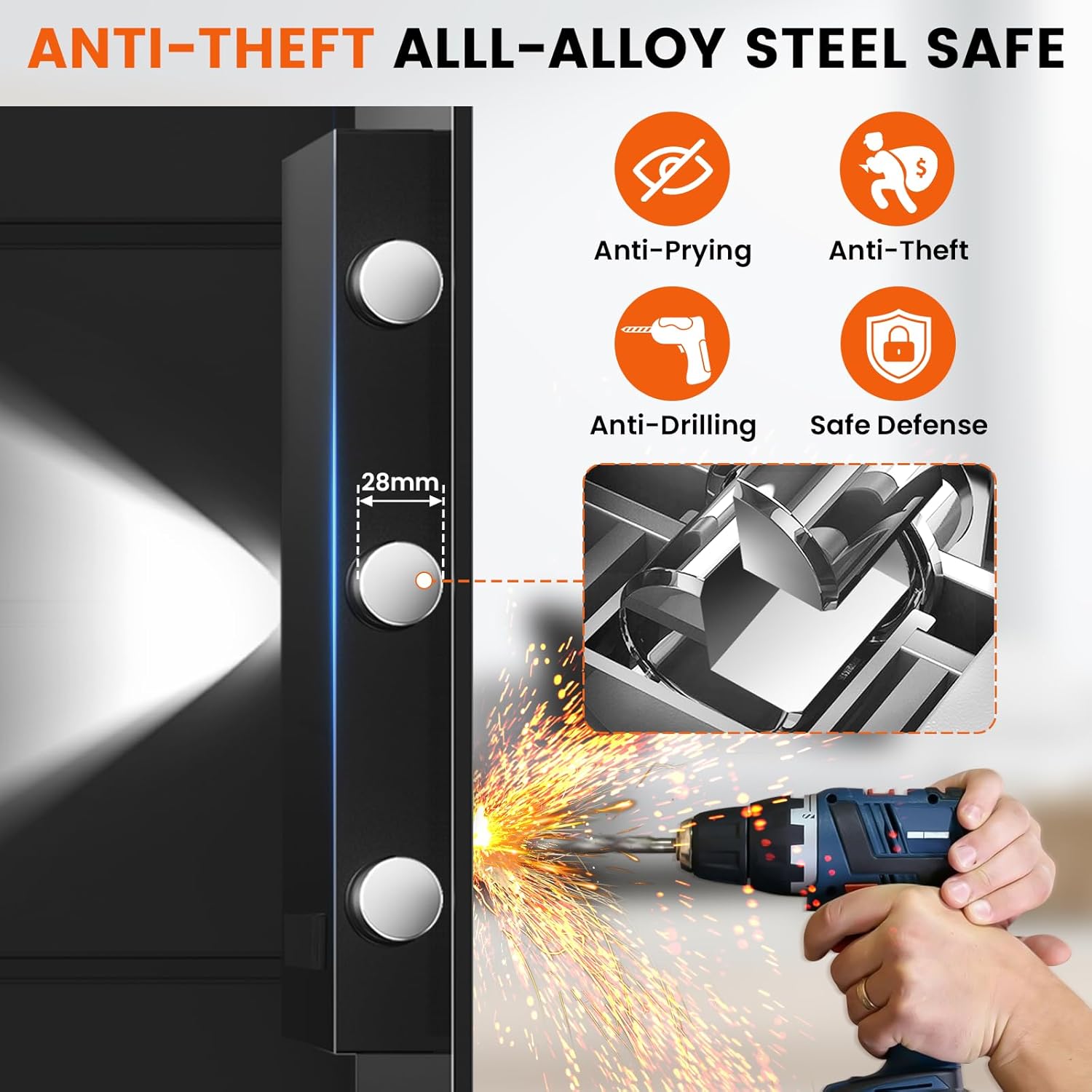 7.5 Cuft Large Commercial Drop Safe for Business, Anti-theft Depository Safe Box with Drop Slot, Digital Keypad, Spare Key and Removable Shelf, Heavy-duty Cash Drop Box Safe for Bars Office Retail