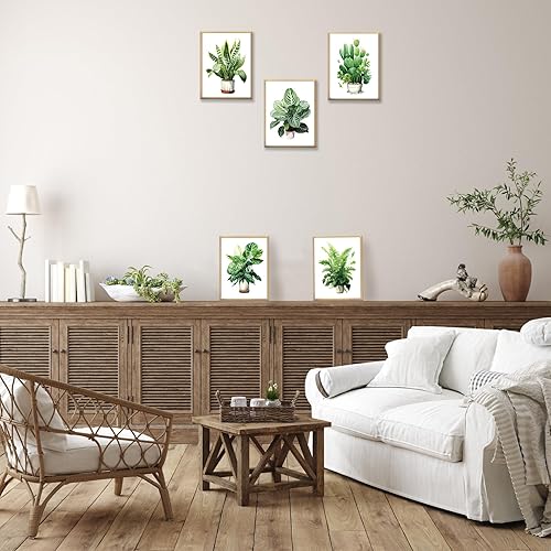 Miniatura 3 de LIVSGNISTA Impresiones artísticas botánicas para pared, decoración de hojas verdes, póster bohemio de plantas de salvia tropical para sala de estar