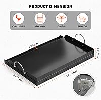 Vista 2 de Onlyfire Plancha universal para barbacoa con asas para la mayoría de las parrillas, parrilla antiadherente con revestimiento de cerámica