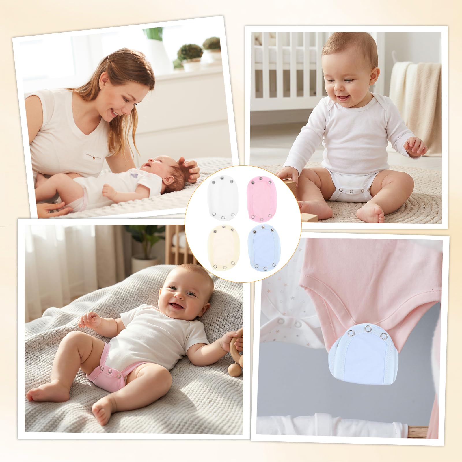 8 PCS Alargador Body Bebe Extensor Body Bebe para Recién Nacidos Ajustable Extensores Mono para Bebé Extensión Body BotóN A PresióN Extensible Longitud Ajustable Adecuado Botones a PresióN de Metal — view 7
