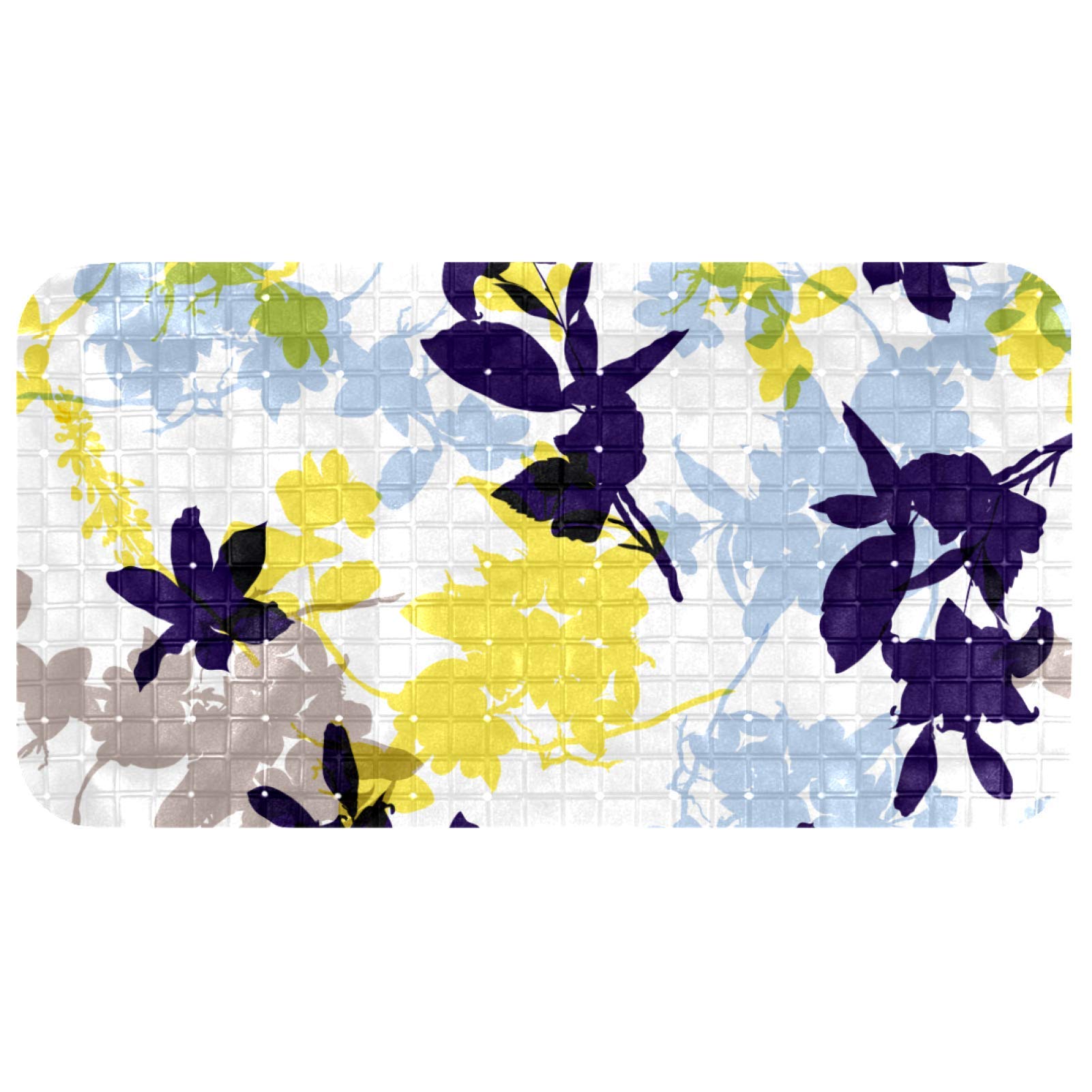 Tapis de bain pour enfants Bennigiry long 37x68 cm avec motif imprimé d'été