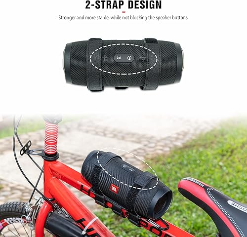 Miniatura 4 de Soporte de altavoz portátil para altavoces Bluetooth inalámbricos con circunferencia de 7.5 a 12.5 pulgadas, correa ajustable impermeable soporte de