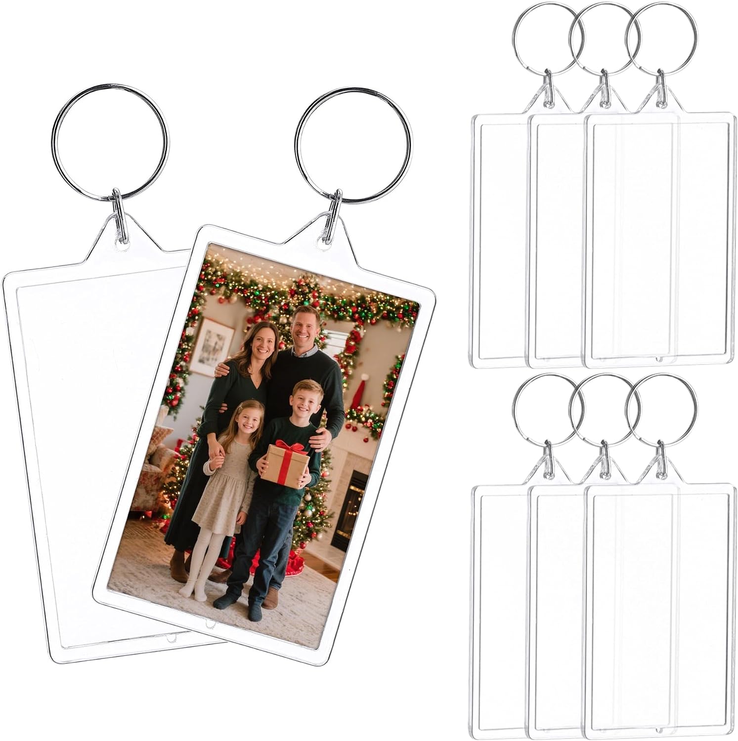 Yoption Photo Keychain 3.1 x 1.9 inch, Acrylic Clear Blank Picture Insert Frame Keychain for DIY Graduation Christmas Gifts