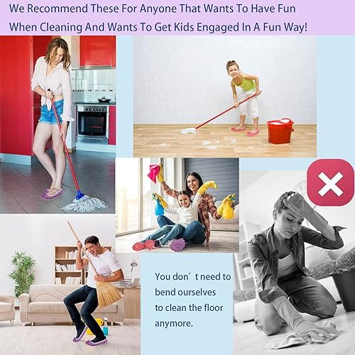 Miniatura 4 de Zapatillas de trapeador, 10 unidades (5 pares), plumero de polvo, calcetines de fregona para mujeres, hombres, niños, limpiadores de pelo de