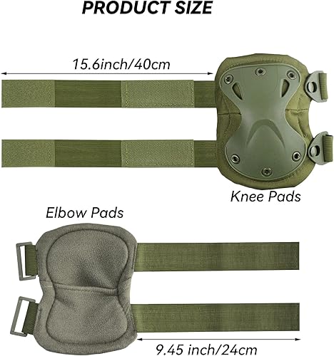 Miniatura 8 de Juego de almohadillas de protección para rodilla y codo tácticas de combate para al aire libre CS paintball juego ciclismo seguridad skateboarding