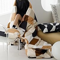 Vista 268 de Luxlovery - Juego de edredón azul neblina, tamaño matrimonial, minimalista, azul polvoriento, edredones de algodón suaves y transpirables, azul