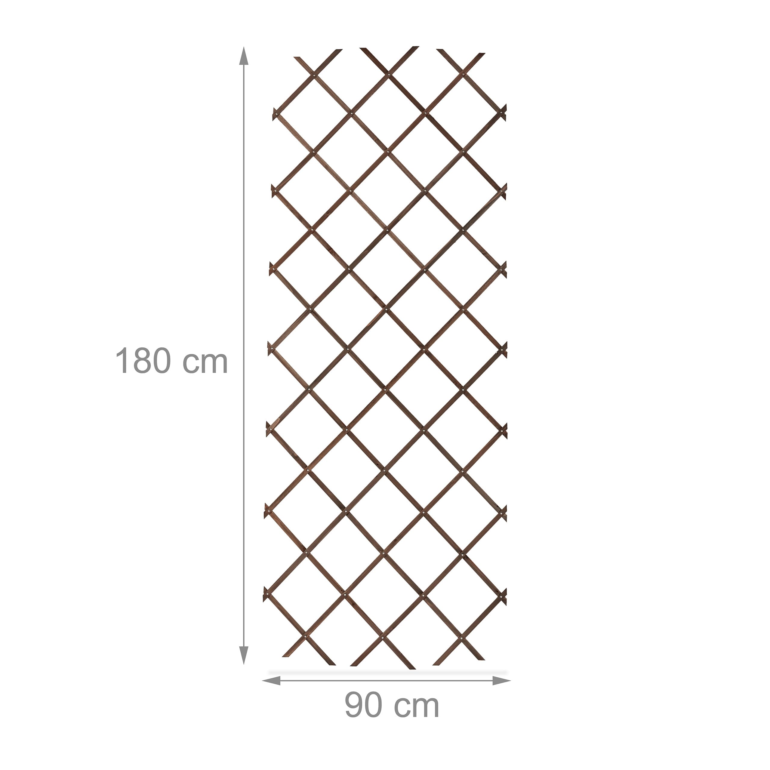 Relaxdays Tuteur à tomates en Lot de 3, Extensible, pour Plantes grimpantes, 180 x 90 cm, pour Jardin, Balcon, Marron