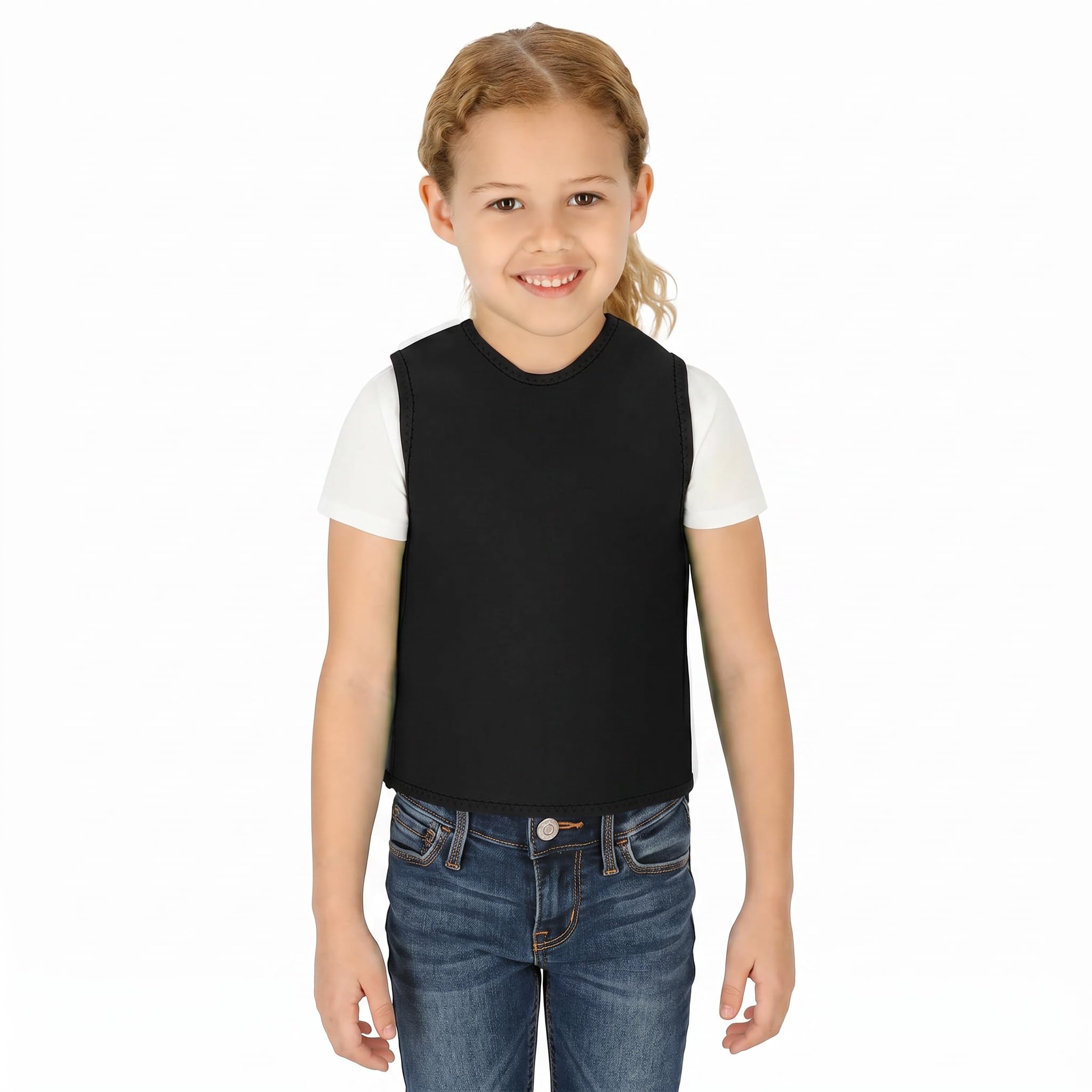 Tweens Unisex Kids Black Sensory Compression Vest For Kids – Deep Pressure Comfort For Autism, Adhd, Spd – Calming, Breathable, Form-Fitting, Adjustable, Lightweight Sensory Clothing Vest For Children (Xs, )