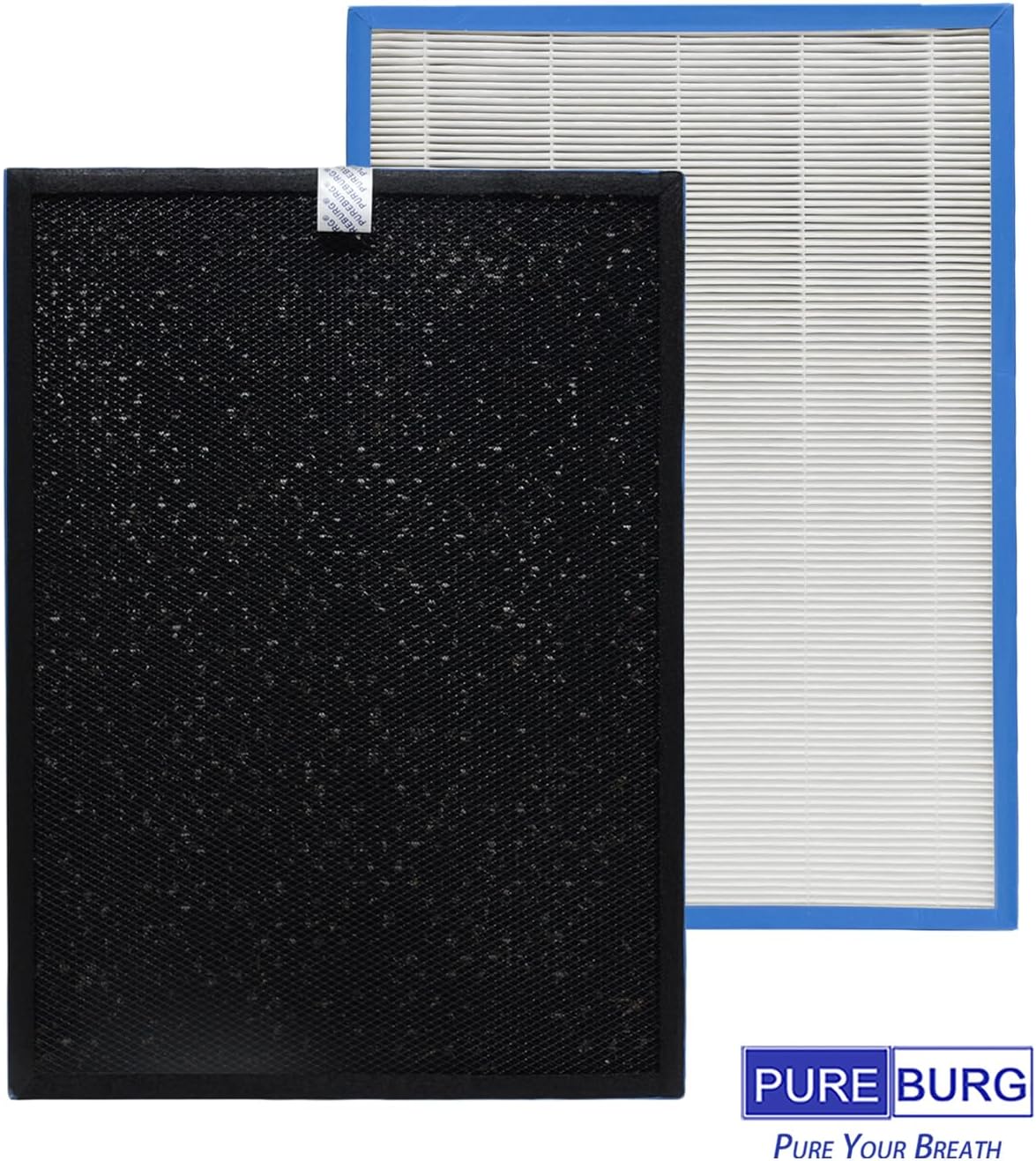 PUERBURG Replacement Filter Compatible with WISESKY WS460A Air Purifier, 2-Pack H13 HEPA + Activated Carbon 2-IN-1 3-Stage Filtration