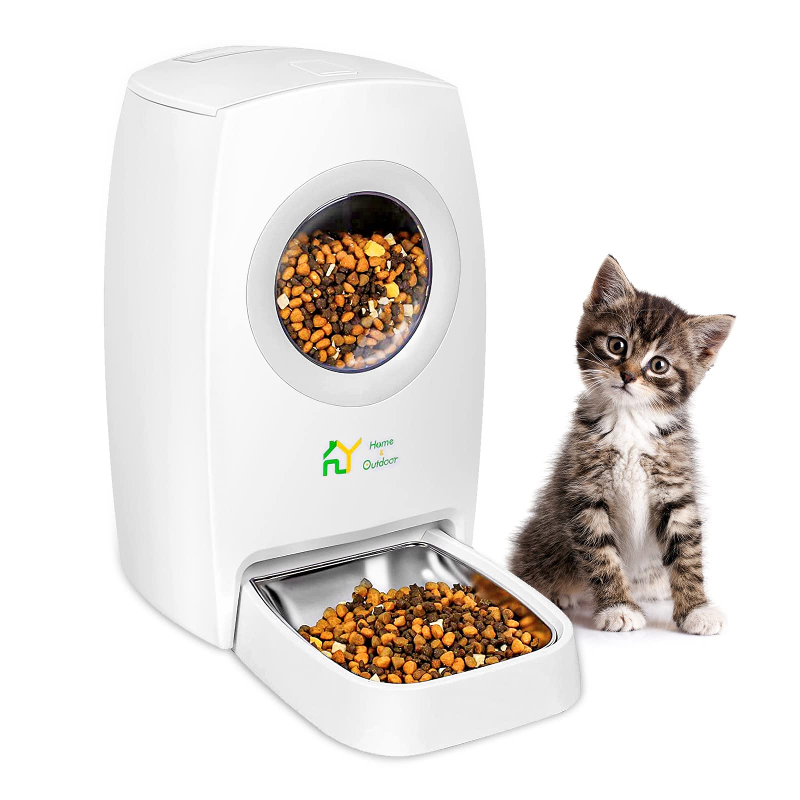 S.Y. 6L Automatic Cat Feeder Timed Smart Pet Feeder for Dogs and Cats Food Dispenser with Portion Control, Voice Recorder
