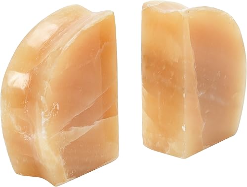 Bloomingville Estantería decorativa de piedra de ónix natural, juego de 2 sujetalibros, 2