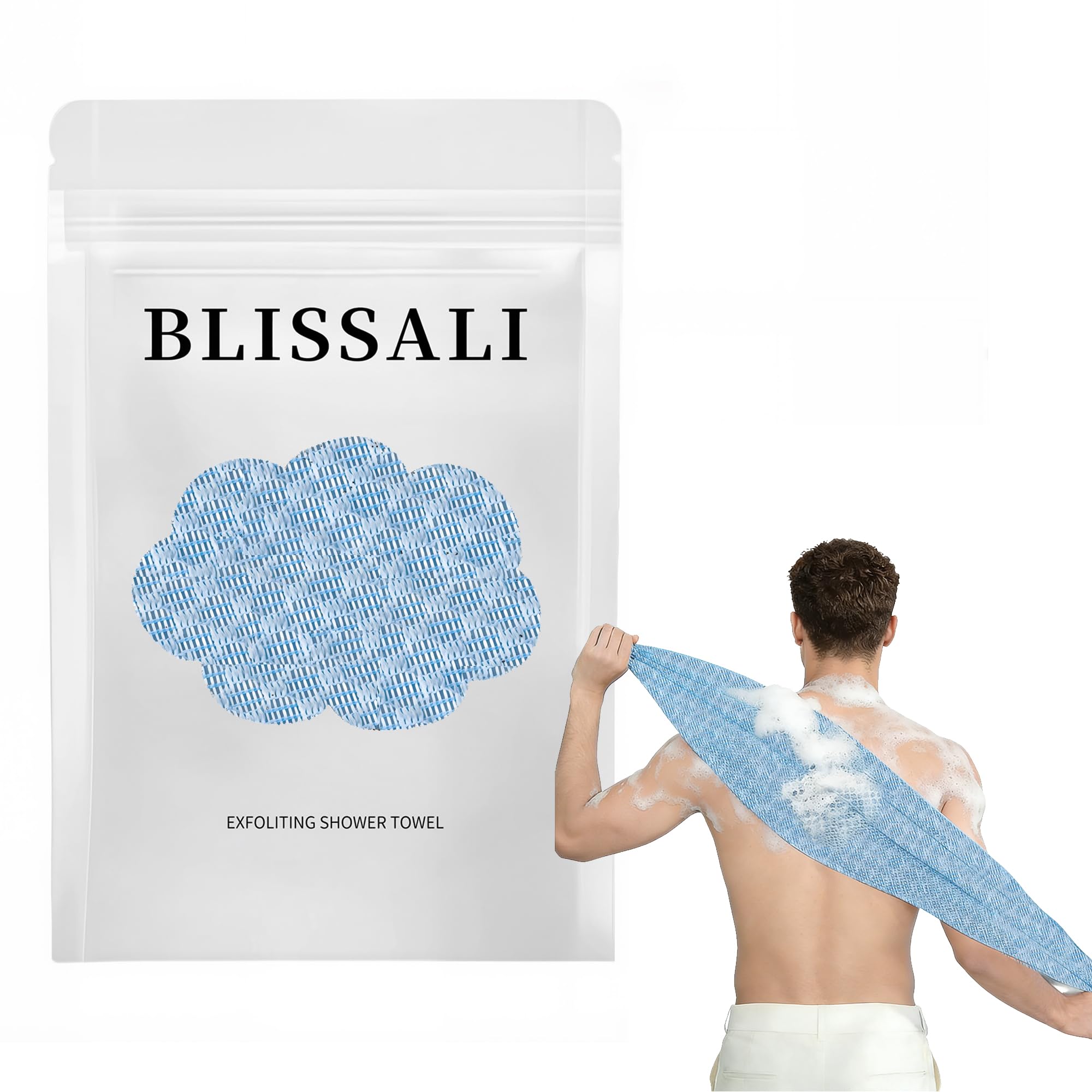 Blissal Exfoliante antibacteriano toalla de ducha, Peeling cuerpo ducha, Accesorios de ducha de cepillo de espalda, Exfoliante ducha Schwamm scrubber, Loofah Schwamm für Männer Fraue (Rosa) — view 11