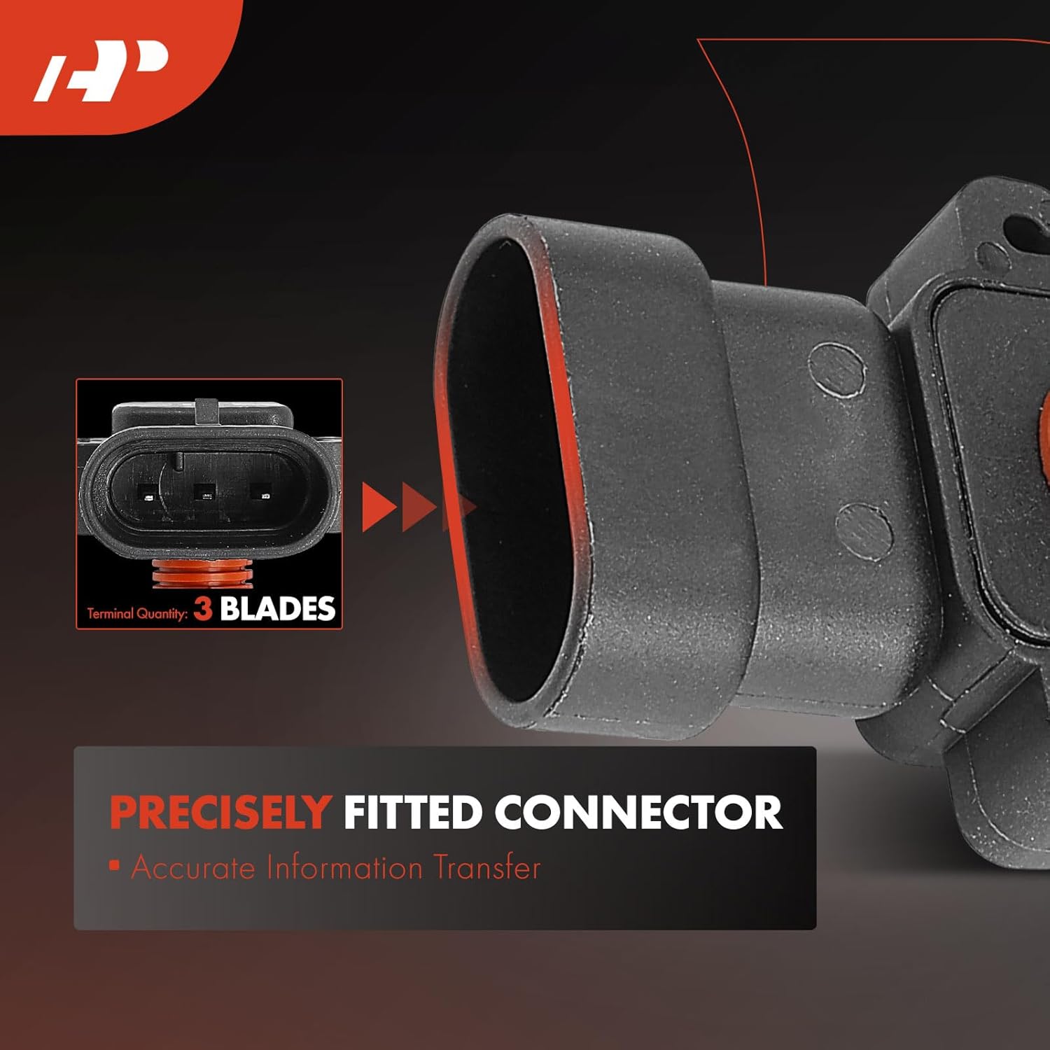 A-Premium Turbocharger Boost Sensor [3 Pins] Compatible with Chevrolet Silverado 2500 3500 HD, Silverado 3500, Silverado 3500 Classic, Express 4500 & GMC Sierra 2500 3500 HD, Savana 4500, 6.6L