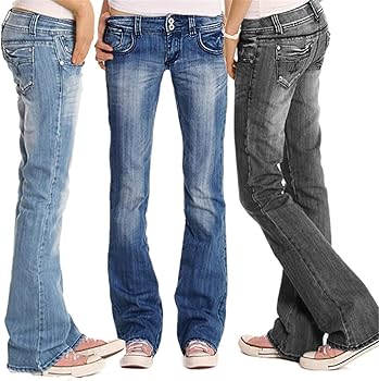 Women's Ripped Flare Low Rise Fitted Denim Pants Fringe Women's Ripped Flare Low Rise Fitted Denim Pants Fringe