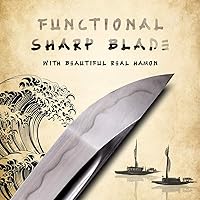 Vista 4 de HMS Espada samurai wakizashi japonesa, Warrior Tsuba, acero al carbono 1045, forjado a mano templado por calor, espiga completa, afilada