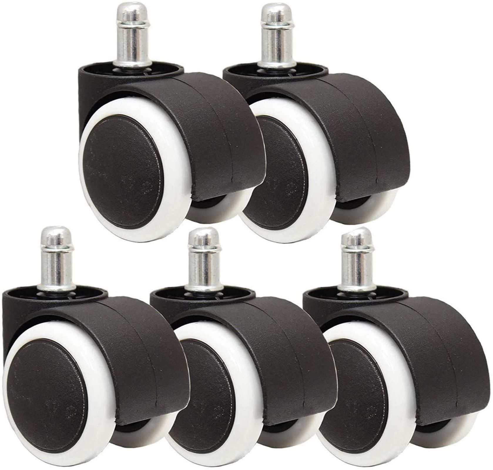 Carrito for Muebles 5pcs 5 0mm Universal Mute Caster Silla de Ruedas Ruedas for Sillas De Oficinas En Blanco Y Negro 360 Grado Silla giratoria Ruedas Ruedas de plástico Componentes móviles