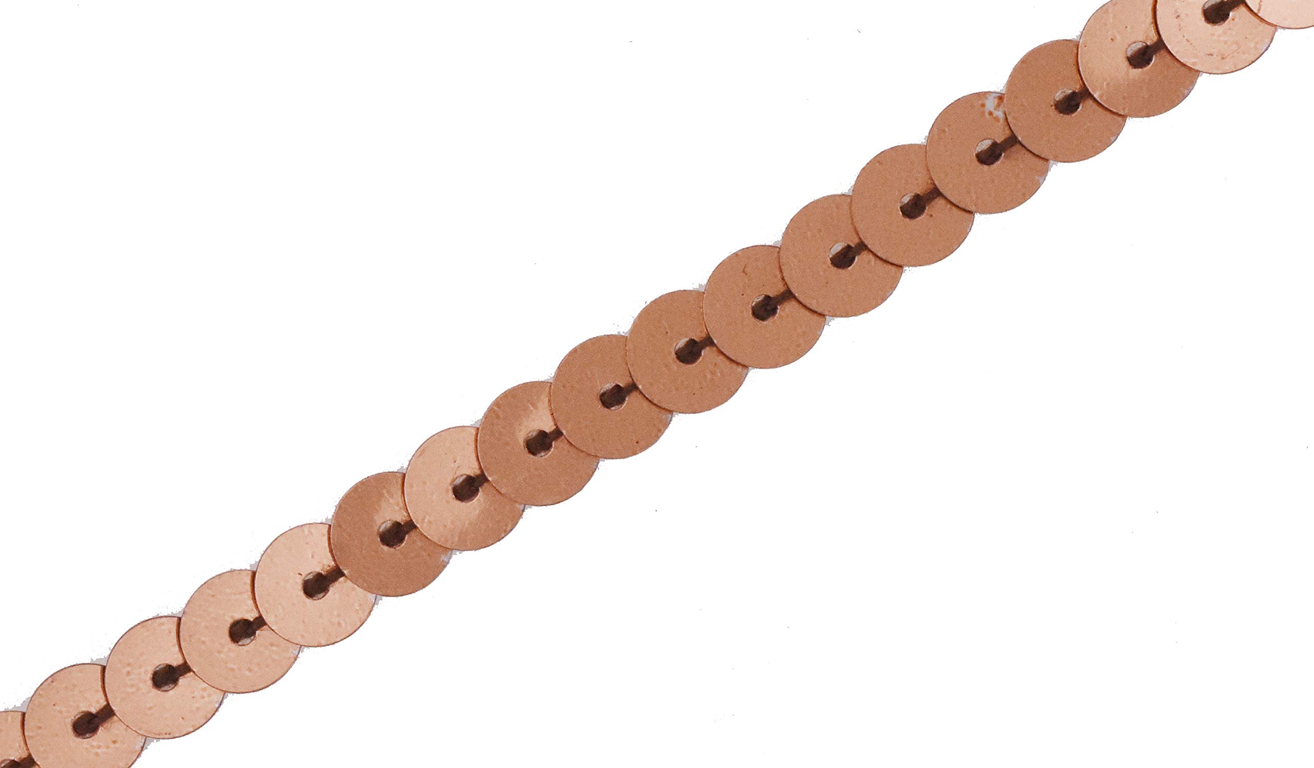 Mandala Crafts Flat Sequin Strip Trim on Strings for Crafts, Fringe, and Sewing; 100 Yard Roll (One Regular Roll 100 Yards, Copper) 1