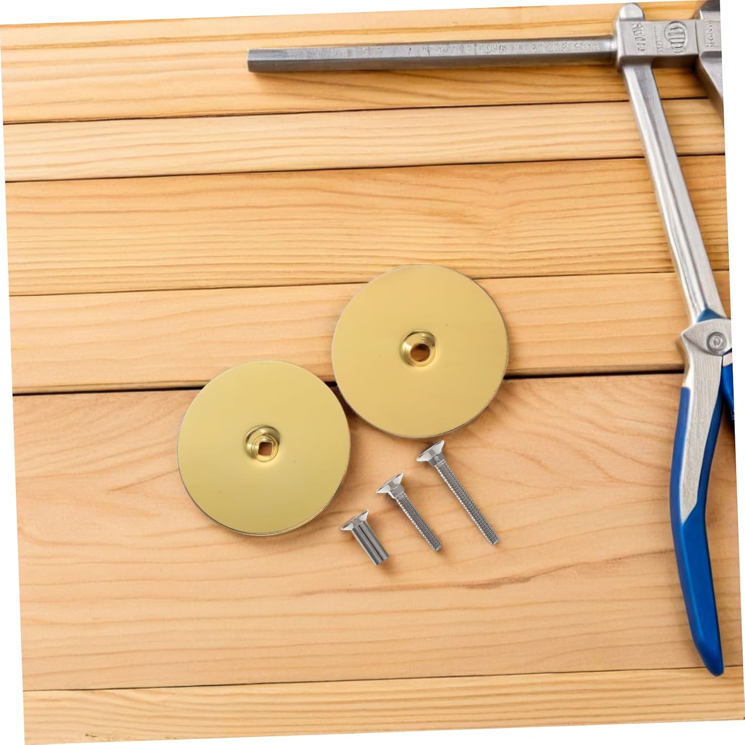 Door Hole Cover Plate Set Stainless Steel for Metal Wood Doors