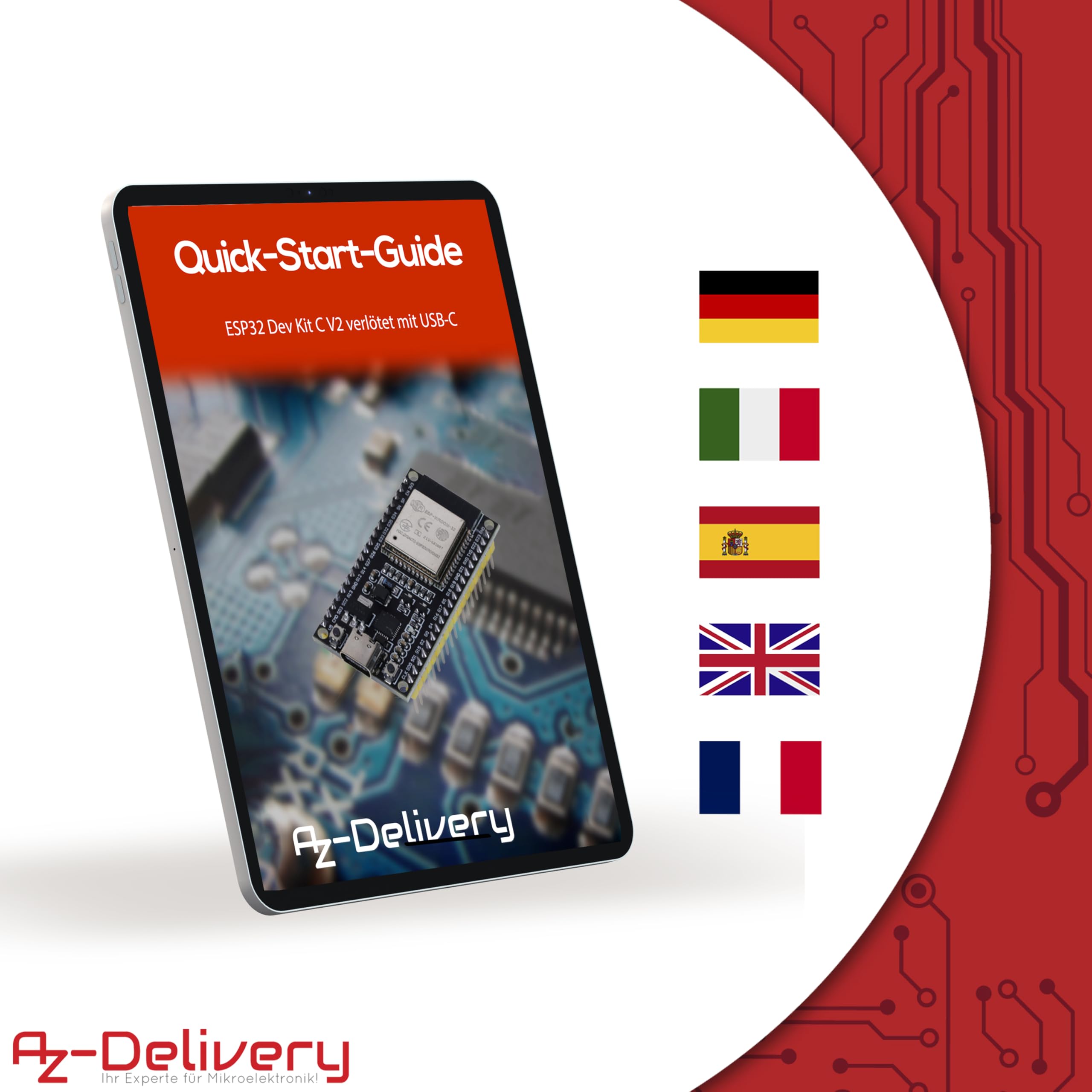 AZDelivery Lot de 3 modules WiFi ESP32 NodeMCU - Carte de développement C avec port CP2102 et USB-C - ESP 32 ESP32 Wroom 32 - Compatible avec Arduino et e-book inclus