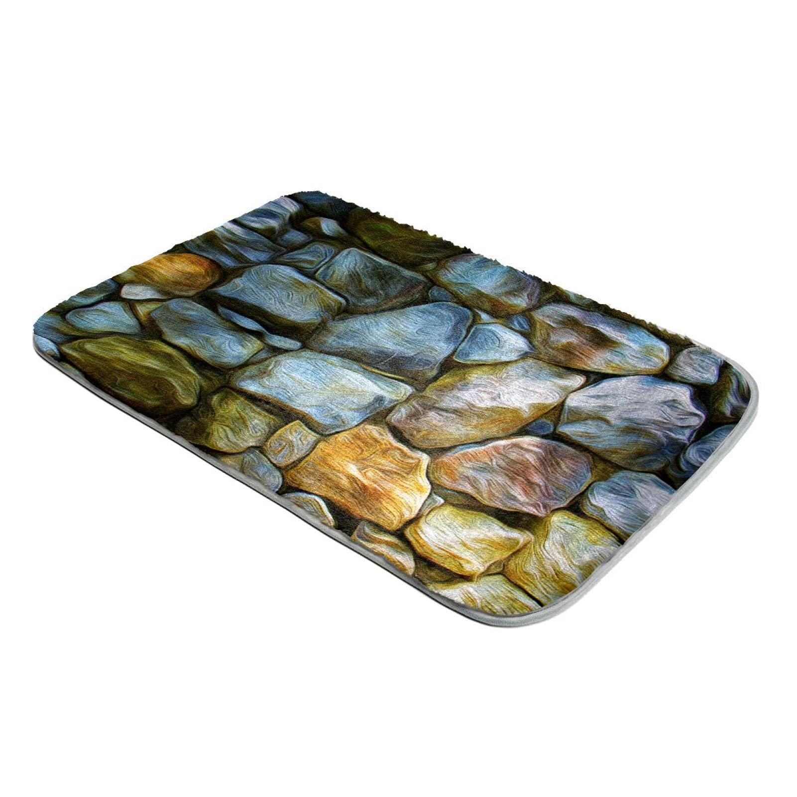 Tapis fausse fourrure haut de gamme effet pierre en relief