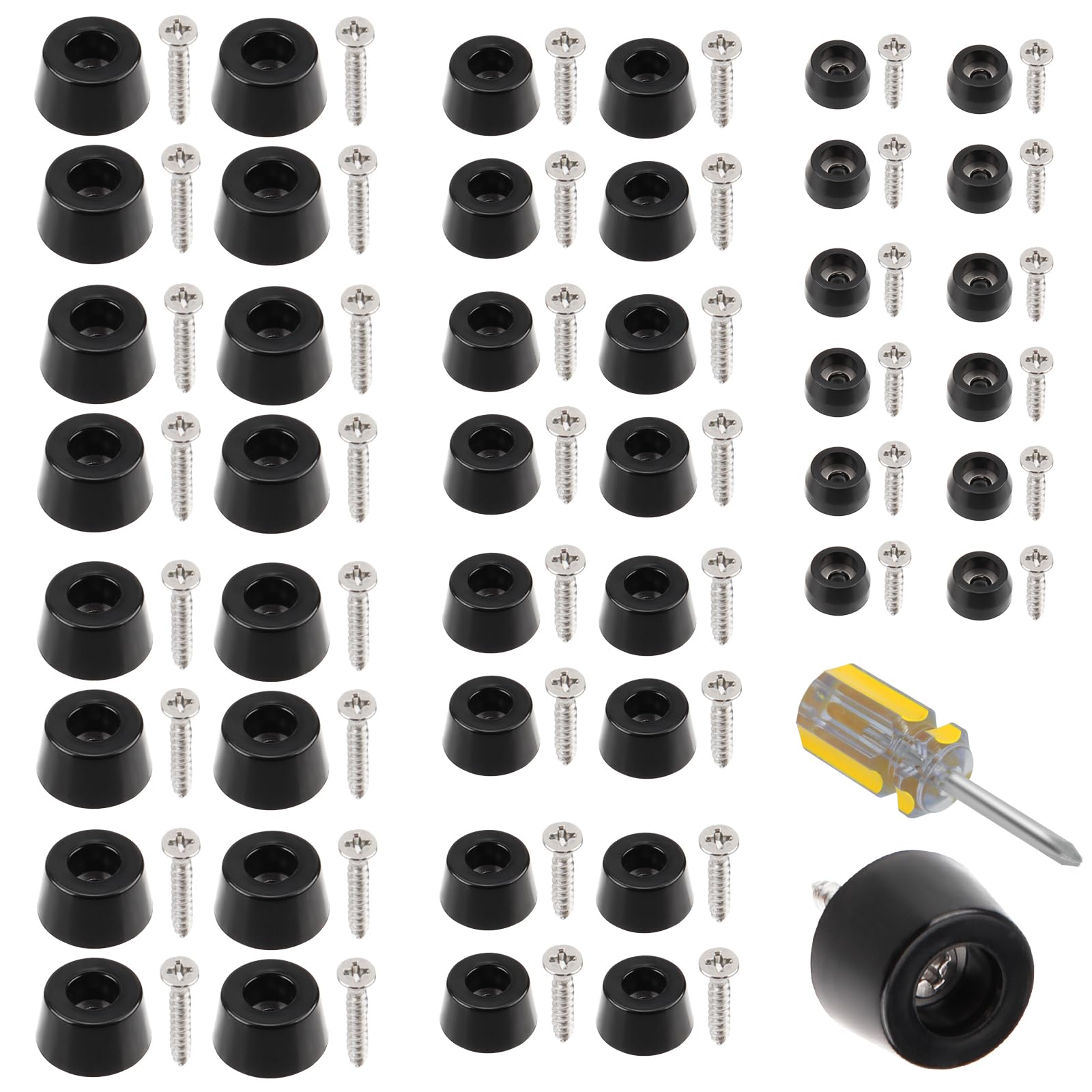 Wkmamo 130 Pcs Cutting Board Feet,Black Round Rubber Feet Bumpers Pads