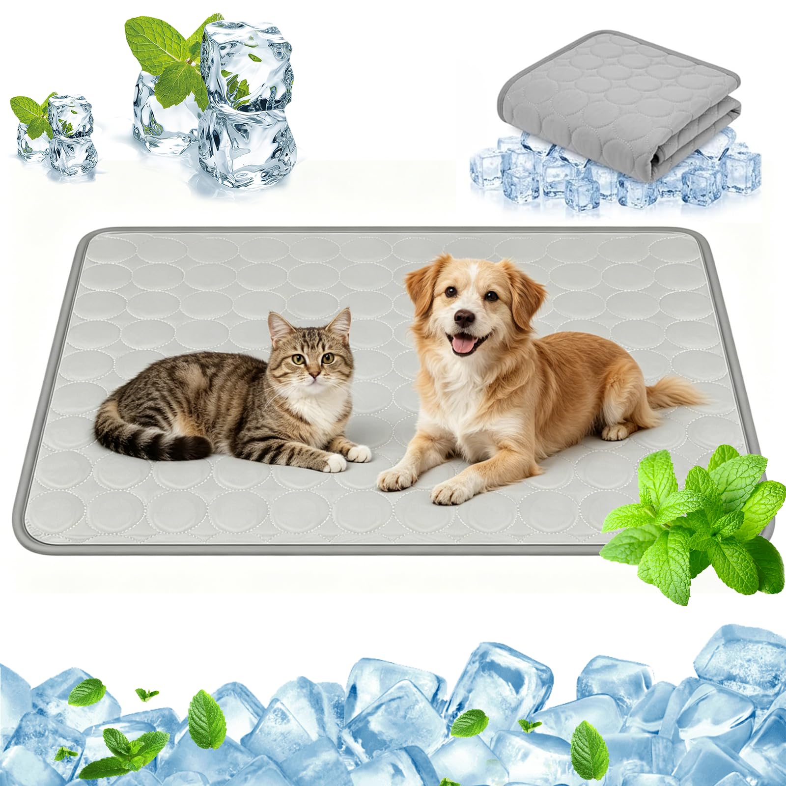 PANYI Alfombra Refrescante Perro Pet Cooling Mat Auto Refrigerante y Seguro | Alfombrilla Refrescante Manta Refrescantes para Perros Apta para el Hogar el Coche Exteriores Fácil de limpiar 70x55 cm