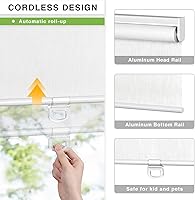Vista 3 de LazBlinds Custom Cordless Roller Window Shades, Free-Stop Blackout Blinds for Windows, Thermal Insulated UV Protection Waterproof, Roll Up Blinds