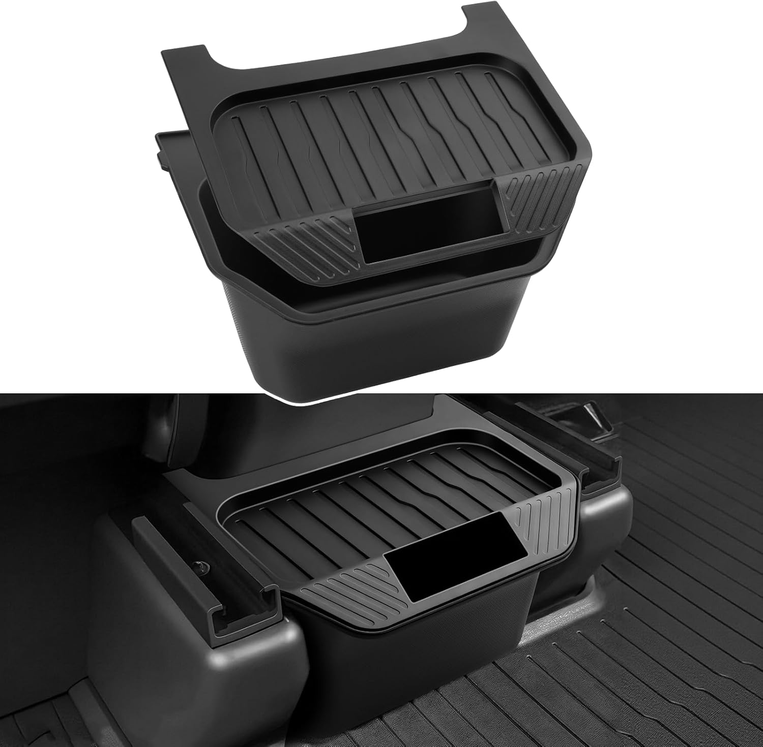 Shademax Custom for 2025 2026 Tesla Model Y Trash Can, Model Y Juniper Rear Center Console Organizer with Lid Cover, Backseat Storage Box Garbage Can Bin for 2026 Model Y Juniper Launch Accessories
