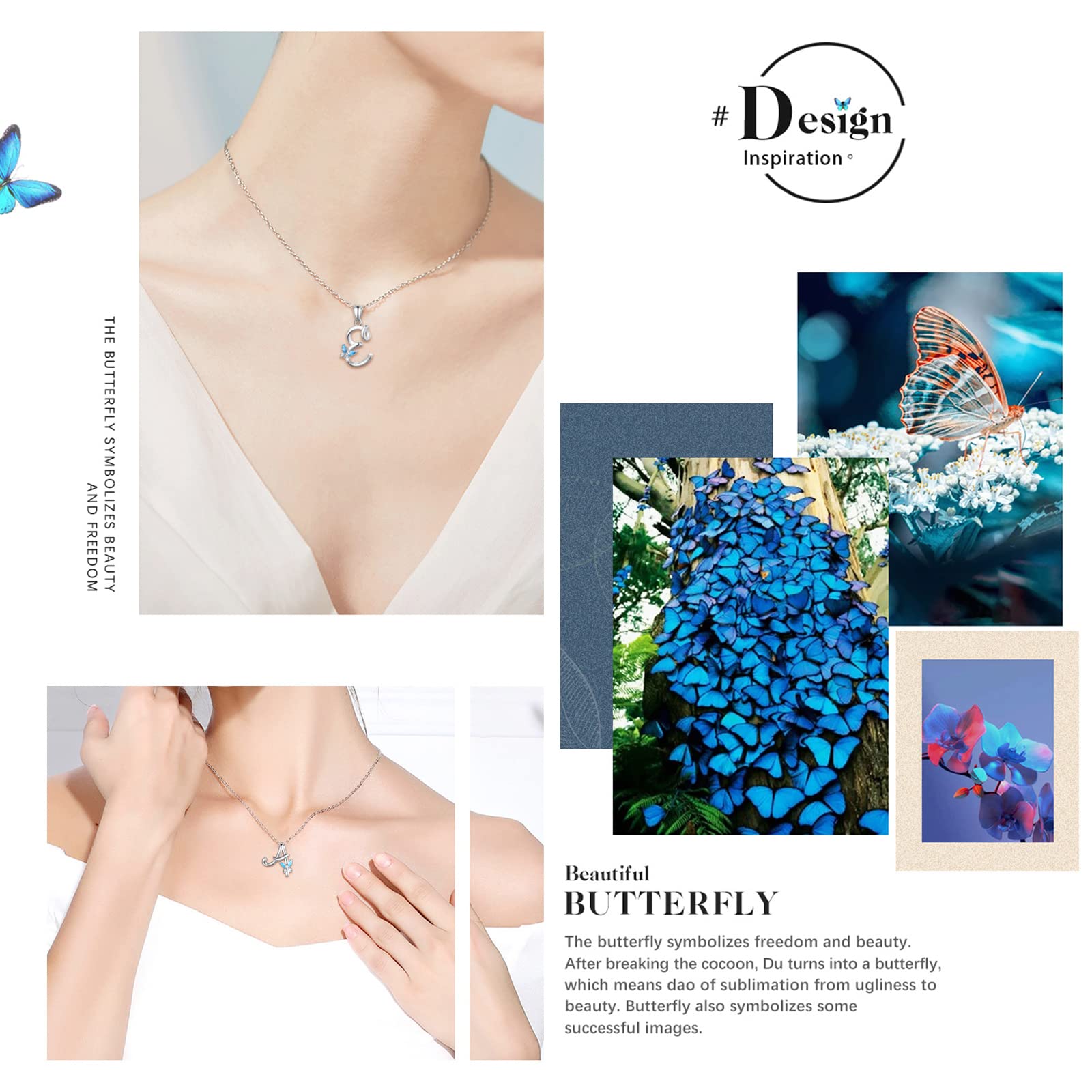 EUDORA Harmony Ball Collana Iniziale Argento Sterling 925 26 Lettere dell'Alfabeto Ciondolo Personalizzato Nome Gioielli Collane Regali per Donne Ragazze Festa della Mamma, Catena 45 cm