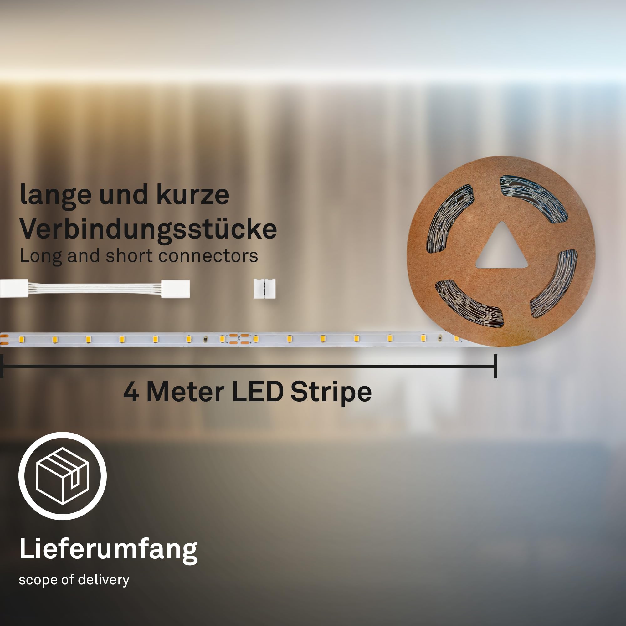 Pimp Your Stripe Erweiterungsset LED Strip 4m, Warmweiß, kürzbar, An