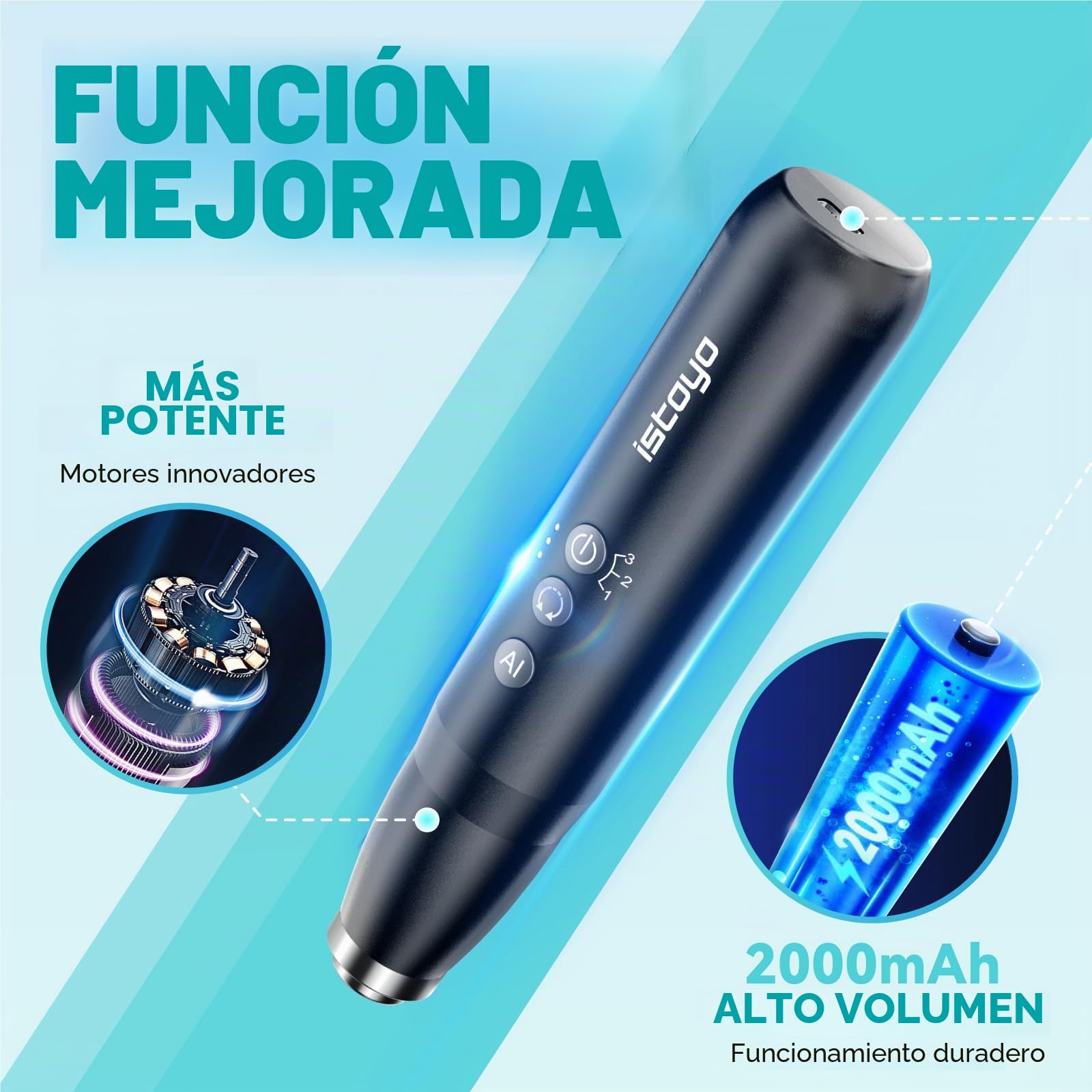 ISTOYO Mezclador de Resina Ultra Recargable de Control de 3 Velocidades Mejorado con Modo AI para Resina Epoxi y Moldes de Silicona
