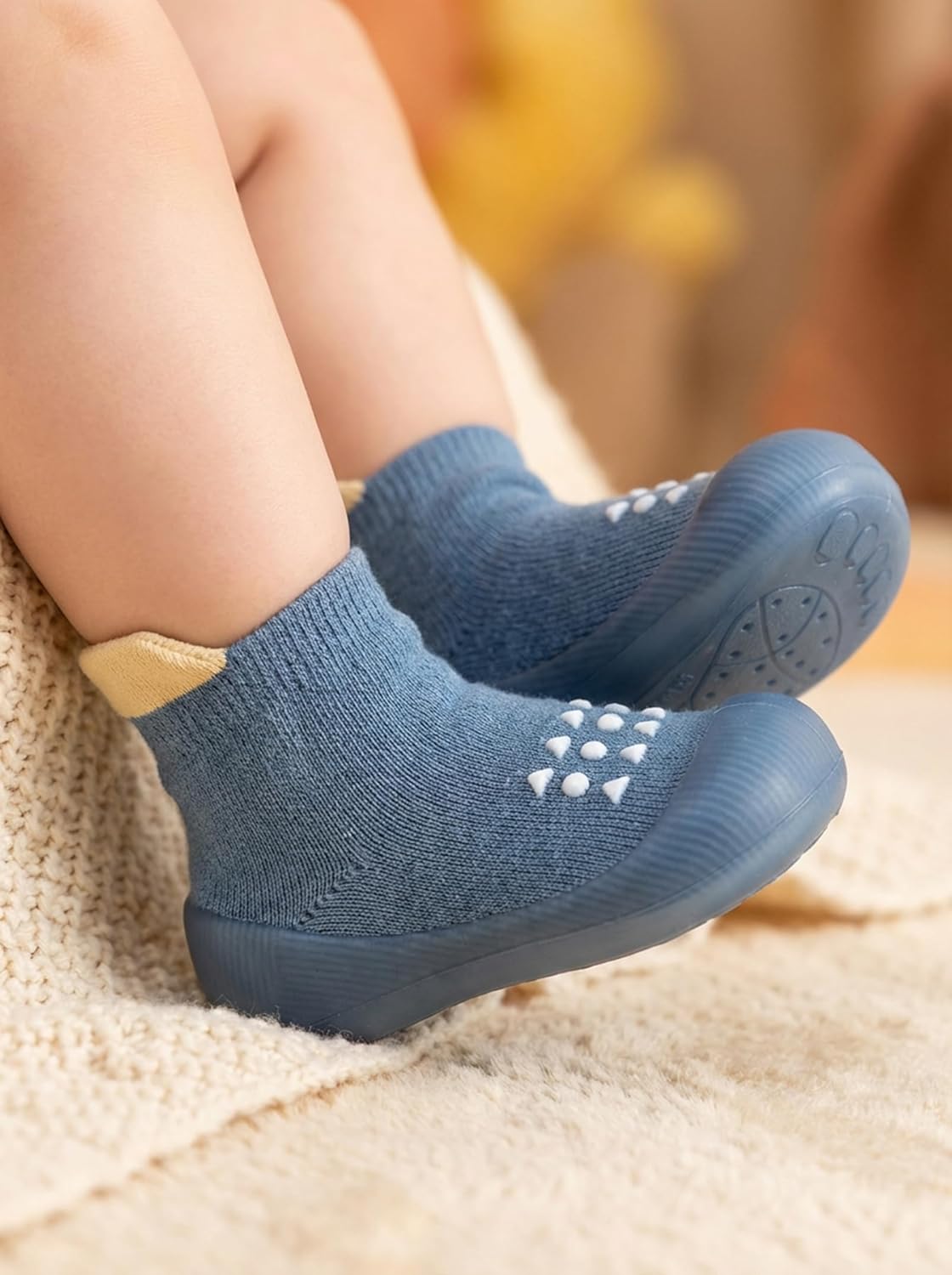 Hstyle Baby Sock Shoes Toddler Walking Shoes Infant Non-Slip Slippers Soft Rubber Sole Sneakers for Baby Boys Girls - Image 2