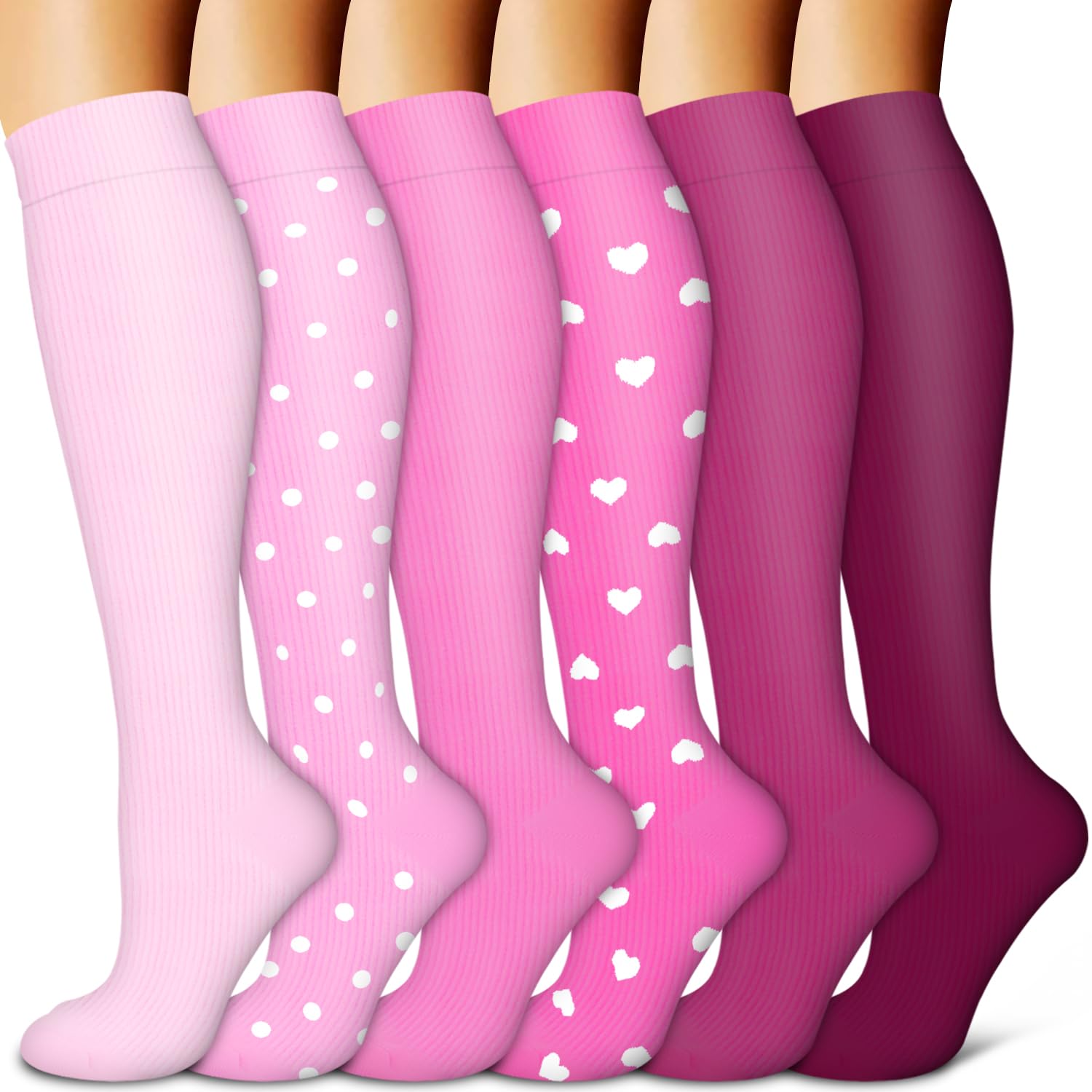 Copper Compression Socks for Women &amp; Men (6 pairs) - Best Support for Nurses, Running, Hiking, Recovery
