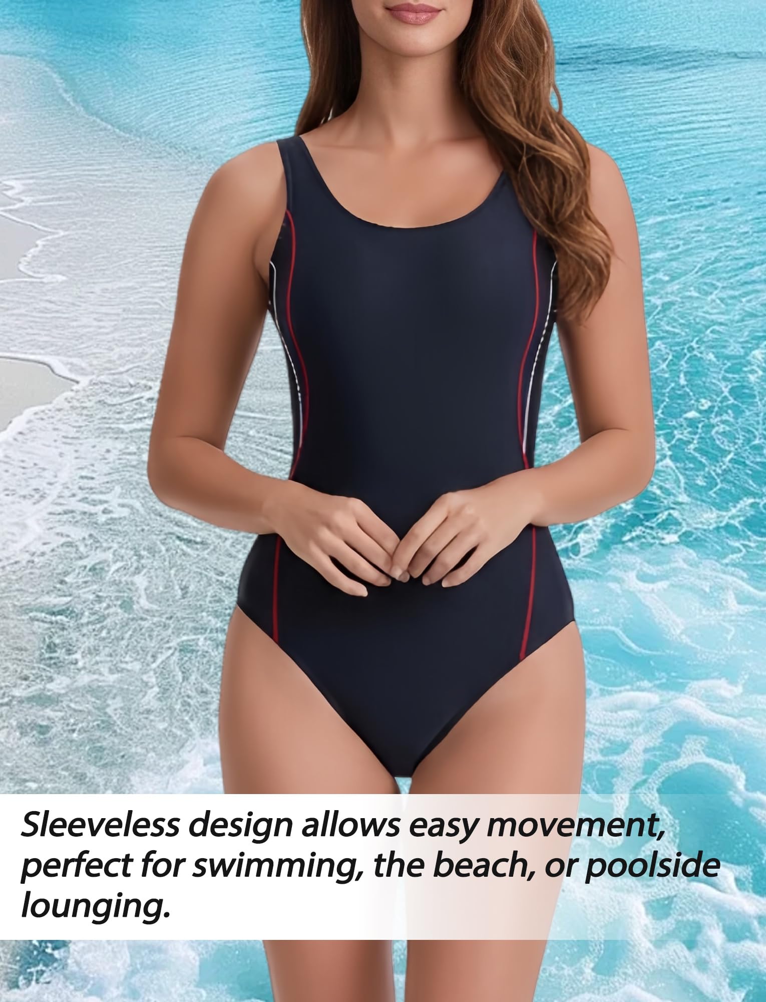 Femme Maillot de Bain 1 Pièce Push UP Monokini Sports Nautiques S-2XL